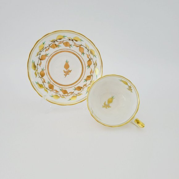 Royal Chelsea Golden Jade Teacup & Saucer, Gold Vines & Flowers, Royalcore Glam - Picture 2 of 16